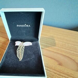 Retired Pandora Gold Leaf Necklace